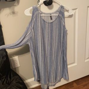 Small open shoulder long sleeve dress